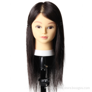 training mannequin head with human hair for training